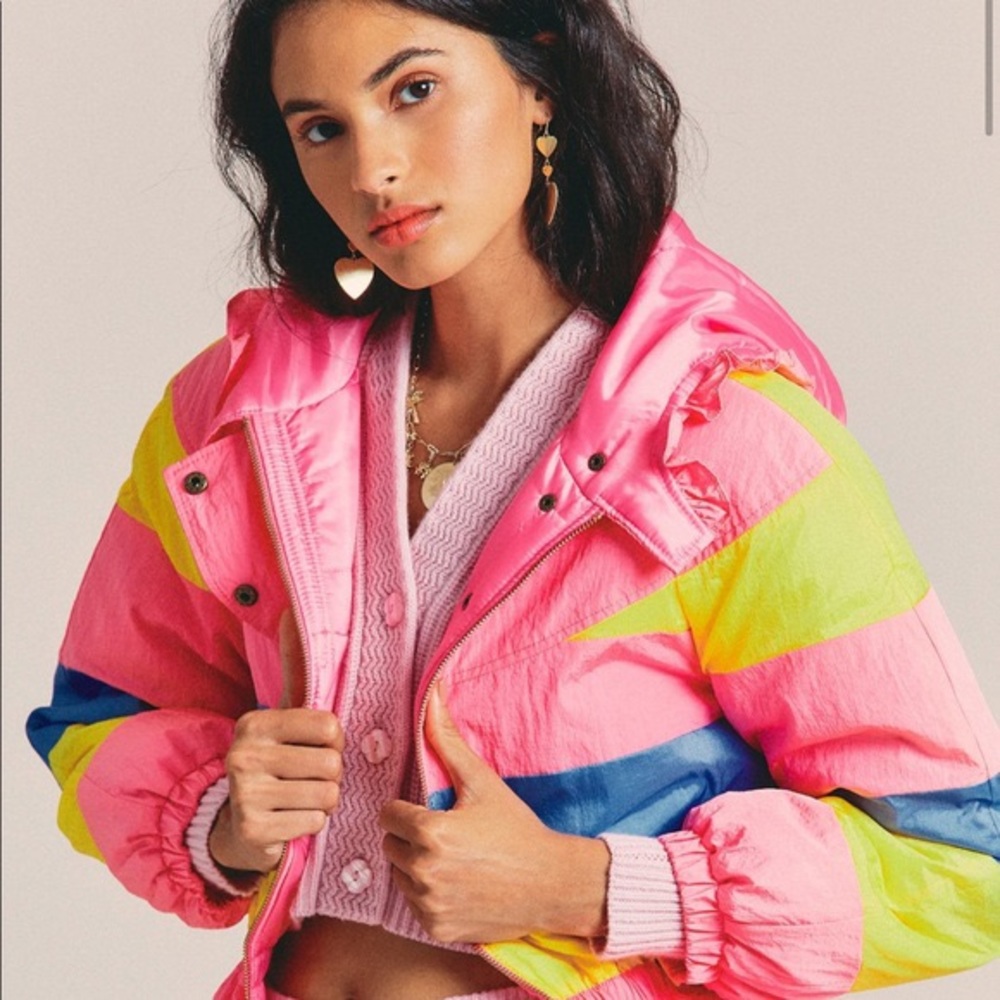 loveshackfancy rainbow puffer jacket NWT